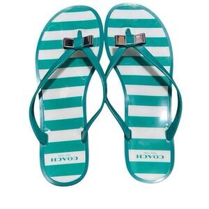 Coach Women's Landon Green-White Sandal Size 9